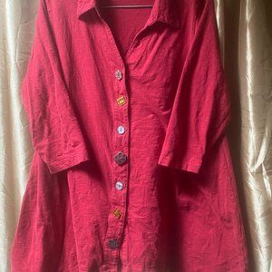 SOFT SURROUNDINGS RED BLOUSE